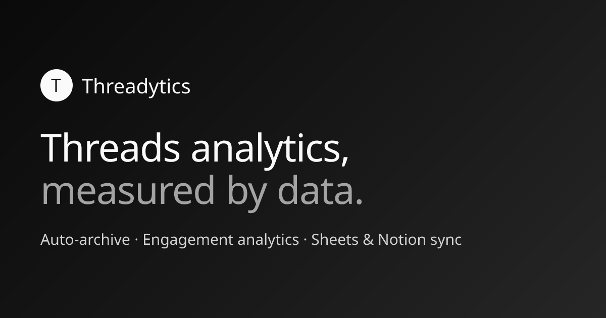 Threadytics — Threads Analytics & Content Insights